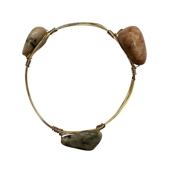 Gold Wire Stone Bracelet - Picture 5 of 8